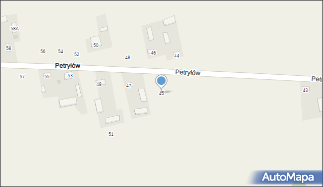 Petryłów, Petryłów, 45, mapa Petryłów