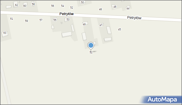 Petryłów, Petryłów, 51, mapa Petryłów