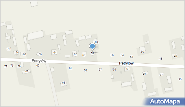 Petryłów, Petryłów, 58, mapa Petryłów