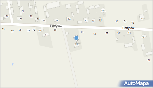 Petryłów, Petryłów, 63, mapa Petryłów