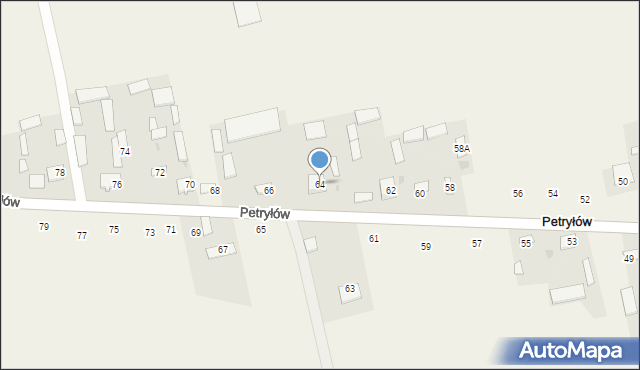 Petryłów, Petryłów, 64, mapa Petryłów