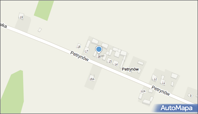 Petrynów, Petrynów, 16, mapa Petrynów