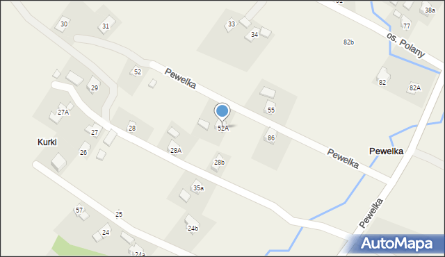 Pewelka, Pewelka, 52A, mapa Pewelka