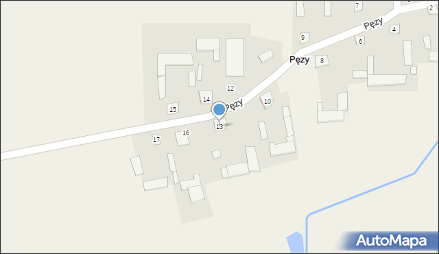 Pęzy, Pęzy, 13, mapa Pęzy