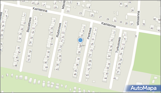 Piekary Śląskie, Perłowa, 20, mapa Piekary Śląskie