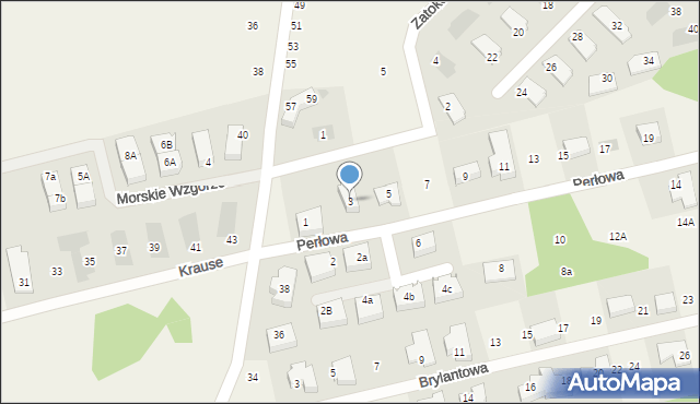 Pierwoszyno, Perłowa, 3, mapa Pierwoszyno