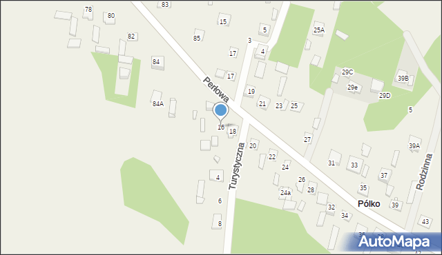 Pólko, Perłowa, 16, mapa Pólko