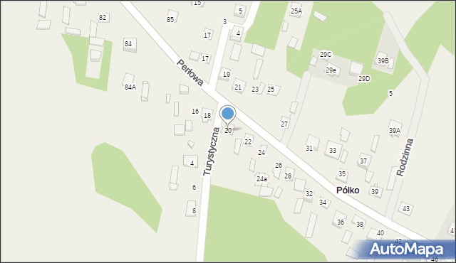 Pólko, Perłowa, 20, mapa Pólko