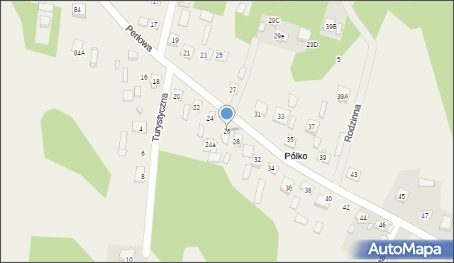 Pólko, Perłowa, 26, mapa Pólko