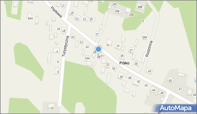 Pólko, Perłowa, 28, mapa Pólko
