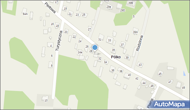 Pólko, Perłowa, 30, mapa Pólko