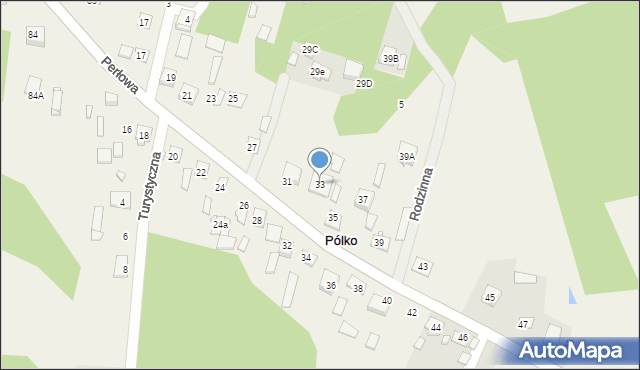 Pólko, Perłowa, 33, mapa Pólko