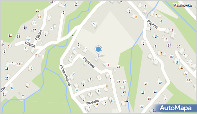 Porąbka, Perłowa, 9, mapa Porąbka