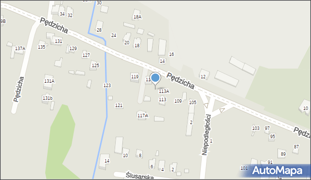 Poręba, Pędzicha Franciszka, ks., 115, mapa Poręba