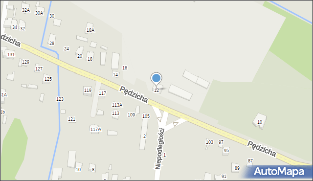 Poręba, Pędzicha Franciszka, ks., 12, mapa Poręba
