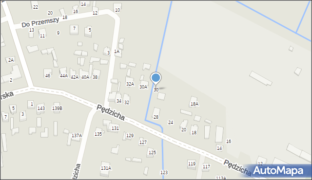 Poręba, Pędzicha Franciszka, ks., 30, mapa Poręba