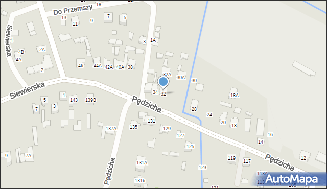 Poręba, Pędzicha Franciszka, ks., 32, mapa Poręba