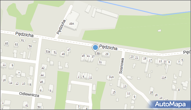 Poręba, Pędzicha Franciszka, ks., 35, mapa Poręba