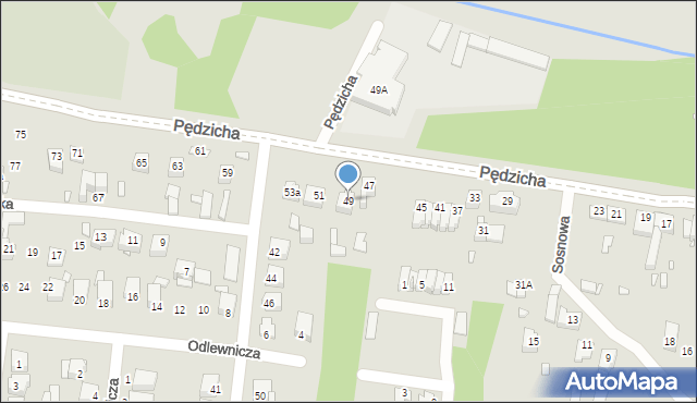 Poręba, Pędzicha Franciszka, ks., 49, mapa Poręba