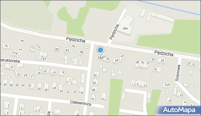 Poręba, Pędzicha Franciszka, ks., 53a, mapa Poręba