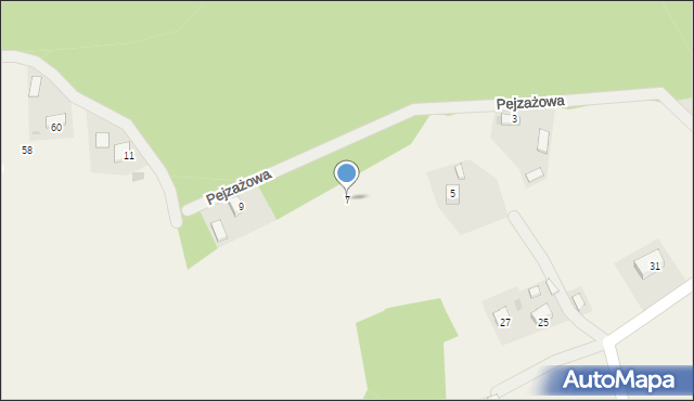 Poręba Żegoty, Pejzażowa, 7, mapa Poręba Żegoty