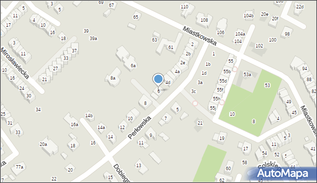 Poznań, Perłowska, 6, mapa Poznania