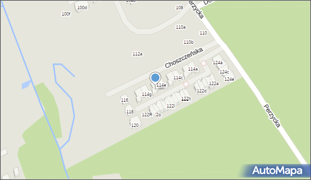 Poznań, Perzycka, 114f, mapa Poznania