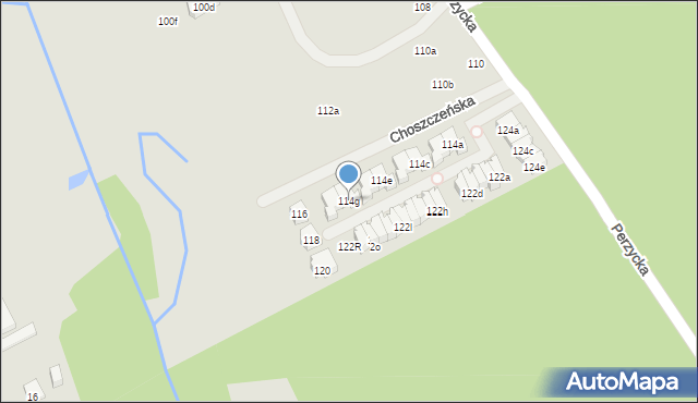 Poznań, Perzycka, 114g, mapa Poznania