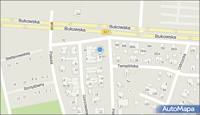 Poznań, Perzycka, 6, mapa Poznania