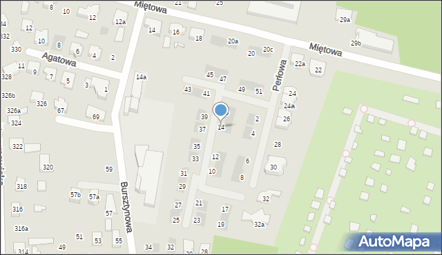 Poznań, Perłowa, 14, mapa Poznania