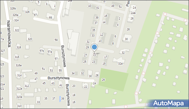 Poznań, Perłowa, 21, mapa Poznania