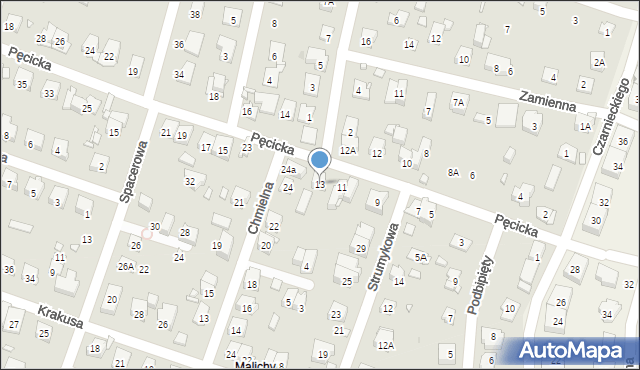 Pruszków, Pęcicka, 13, mapa Pruszków