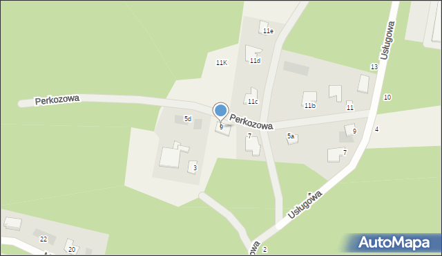 Przyłęki, Perkozowa, 9, mapa Przyłęki