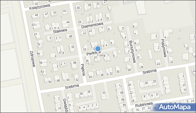 Pszczyna, Perłowa, 9, mapa Pszczyny
