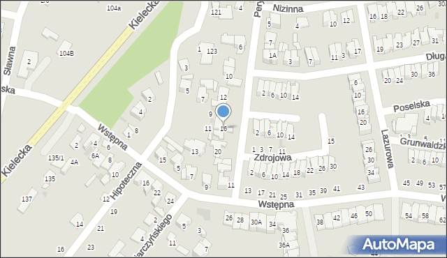 Radom, Peryferyjna, 16, mapa Radomia