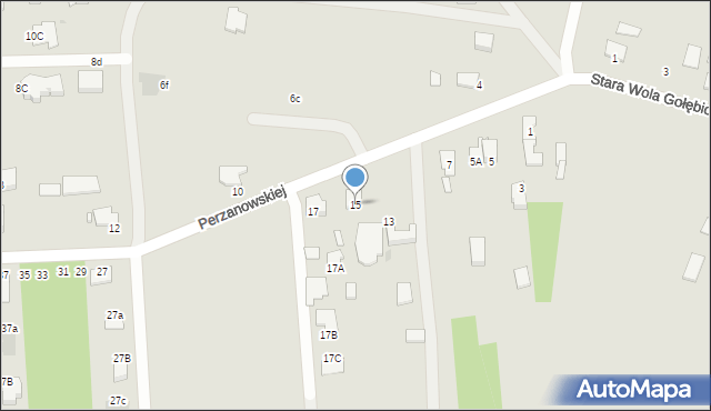 Radom, Perzanowskiej Stefanii, dr., 15, mapa Radomia