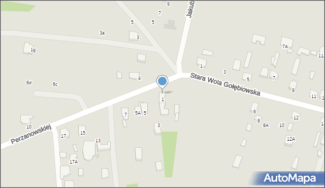 Radom, Perzanowskiej Stefanii, dr., 1A, mapa Radomia