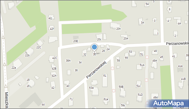 Radom, Perzanowskiej Stefanii, dr., 30, mapa Radomia