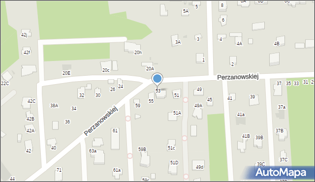 Radom, Perzanowskiej Stefanii, dr., 53, mapa Radomia