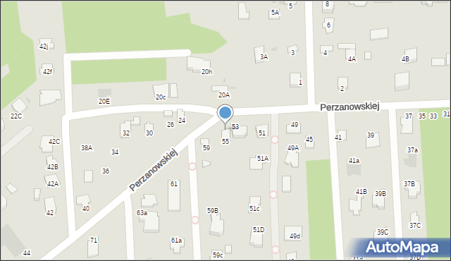 Radom, Perzanowskiej Stefanii, dr., 55A, mapa Radomia