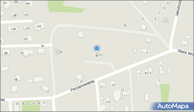 Radom, Perzanowskiej Stefanii, dr., 6c, mapa Radomia