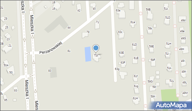 Radom, Perzanowskiej Stefanii, dr., 71c, mapa Radomia