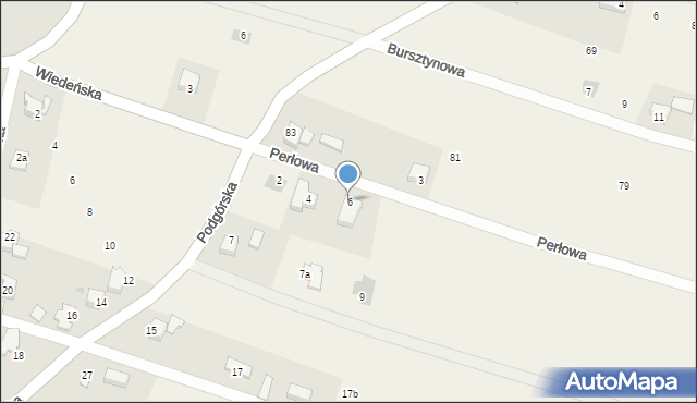 Roczyny, Perłowa, 6, mapa Roczyny