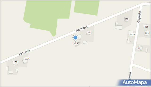 Ruda Strawczyńska, Perzowa, 6a, mapa Ruda Strawczyńska