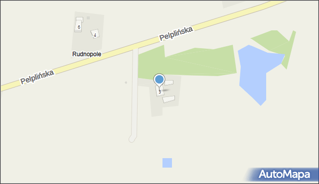 Rudno, Pelplińska, 3, mapa Rudno