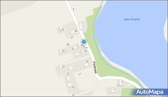 Rudze, Perłowa, 27, mapa Rudze