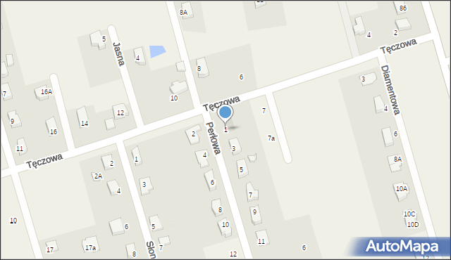 Sobin, Perłowa, 1, mapa Sobin