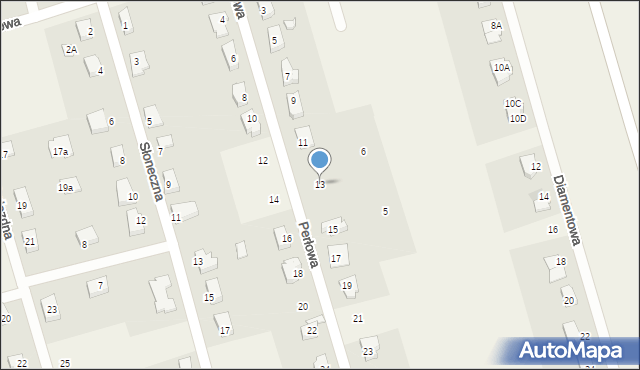 Sobin, Perłowa, 13, mapa Sobin