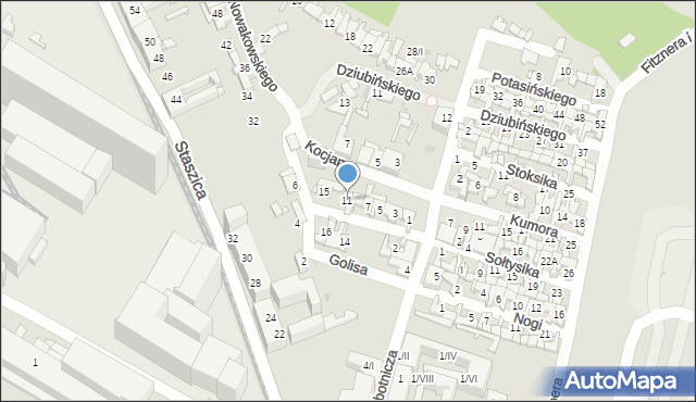 Sosnowiec, Perzyńskiego Wincentego, 11, mapa Sosnowca