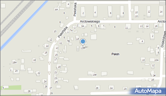 Sosnowiec, Pekińska, 13A, mapa Sosnowca